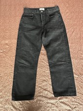 Jeans lungo Agolde Parker 25 nero cotone biologico vita alta bottoni-mosca dritto