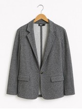 Faherty Dream Organic Cotton Soft Cozy Mountain Charcoal Flannel Relaxed Blazer