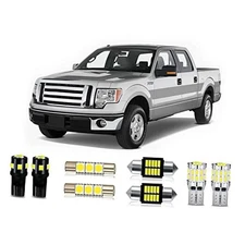 White LED Bulbs Package Kit Compatible with 2009 2010 2011 2012 2013 2014 Ford 