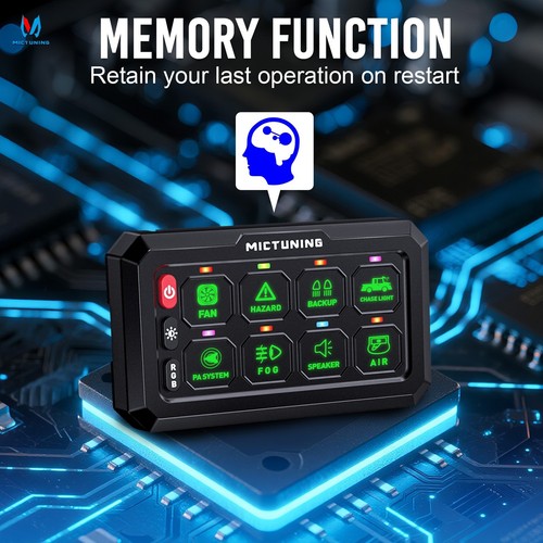 RGB 8 Gang Switch Panel, LED Touch Control Panel Box Electronic Relay System Kit - Picture 6 of 8