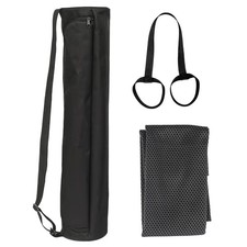 Yoga Mat Bag with Fitness Towel for Travel  Gym - Holds 1/4"  1/3" Mats
