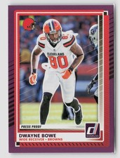 Dwayne Bowe #121 2025 Panini Donruss Purple Press Proof Browns