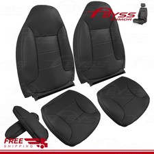 6pcs For 1992-96 Ford Bronco Front Bottom Top Leather Armrest Seat Cover Black