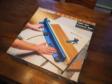 Rockler cross cut sled wood working table saw accessory miter used with box