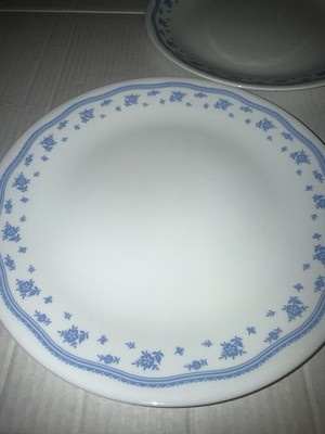 Vintage Corning Corelle Morning Blue Pattern Dinnerware Dinner Plate Set Of 2