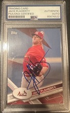 Jack Flaherty Signed Baseball Card Auto 2017 Topps Pro Debut Red /10 #21 PSA/DNA