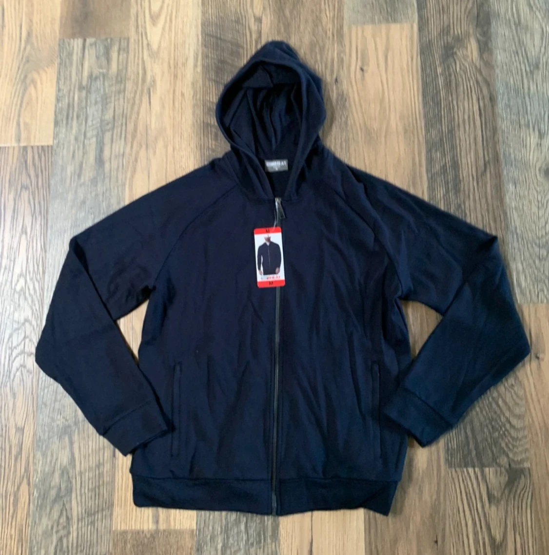 NWT 32 Degree Heat Men's size Medium Navy Full Zip Hooded Jacket
