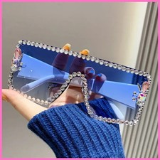 2026 New Large Frame Diamond-set Sunglasses Women's Anti-ultraviolet Glasses...