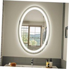 Oval LED Bathroom Mirror 20x 28, Lighted Vanity Mirror 28"L x 20"W Oval-shaped