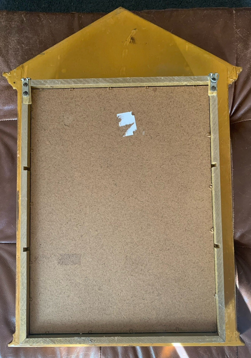 Italian Gold Greek Pediment Display Case Curio Cabinet Shelves w/Mirrored Back