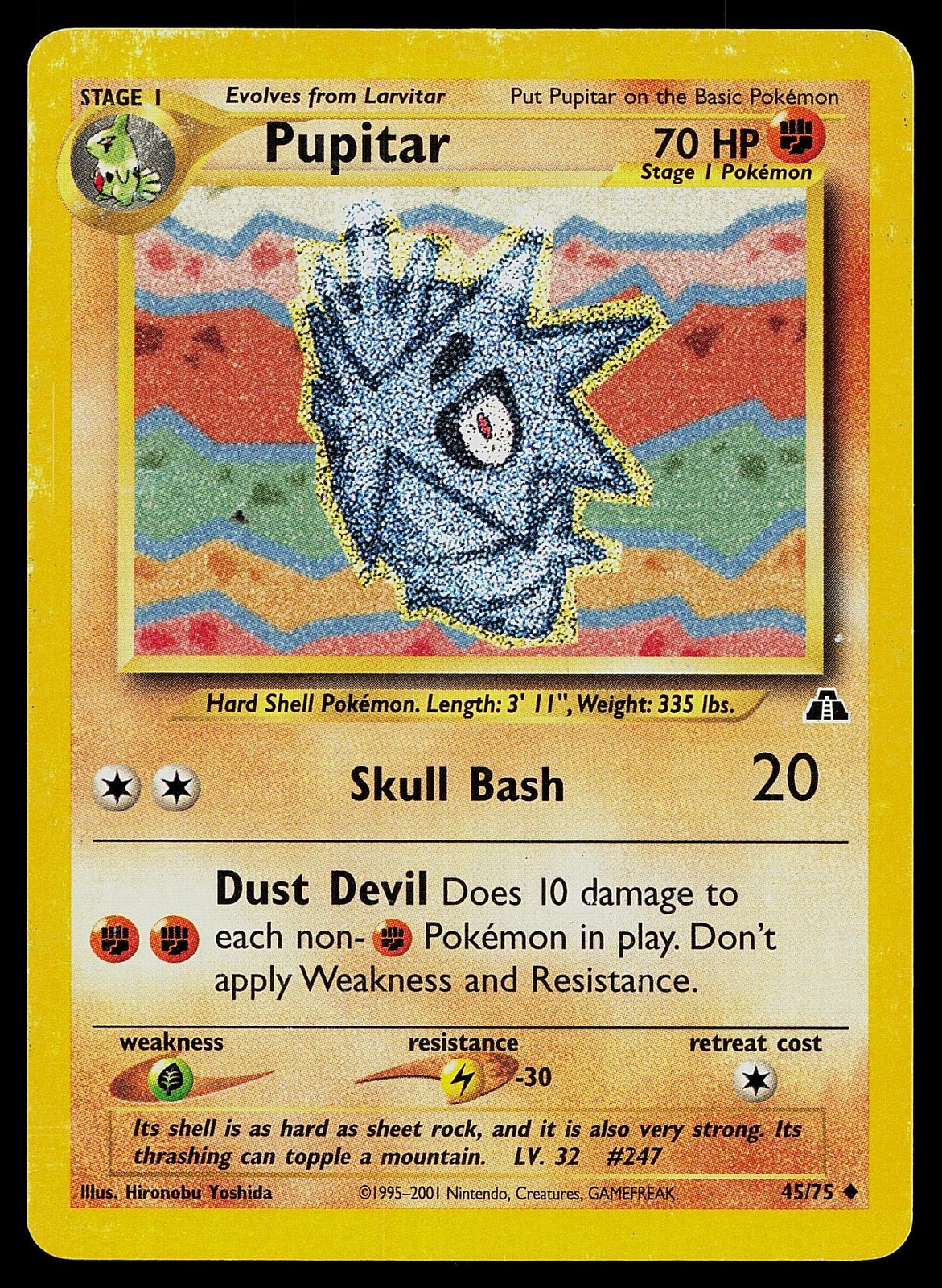 Pokemon Card Neo Discovery Pupitar 45/75 Uncommon