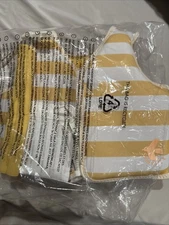 Sunnylife Toddler Swim Vest Neoprene, Front Zip | Sammy Seagull, Mustard Stripe