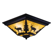 VAXCEL CC55414BBZ Bryce 14-in W Bronze Rustic Deer Flush Mount Ceiling Light