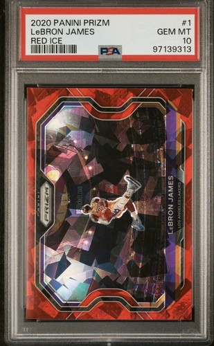 2020-21 Panini Prizm Lebron James Red Ice Kobe Tribute #1 PSA 10