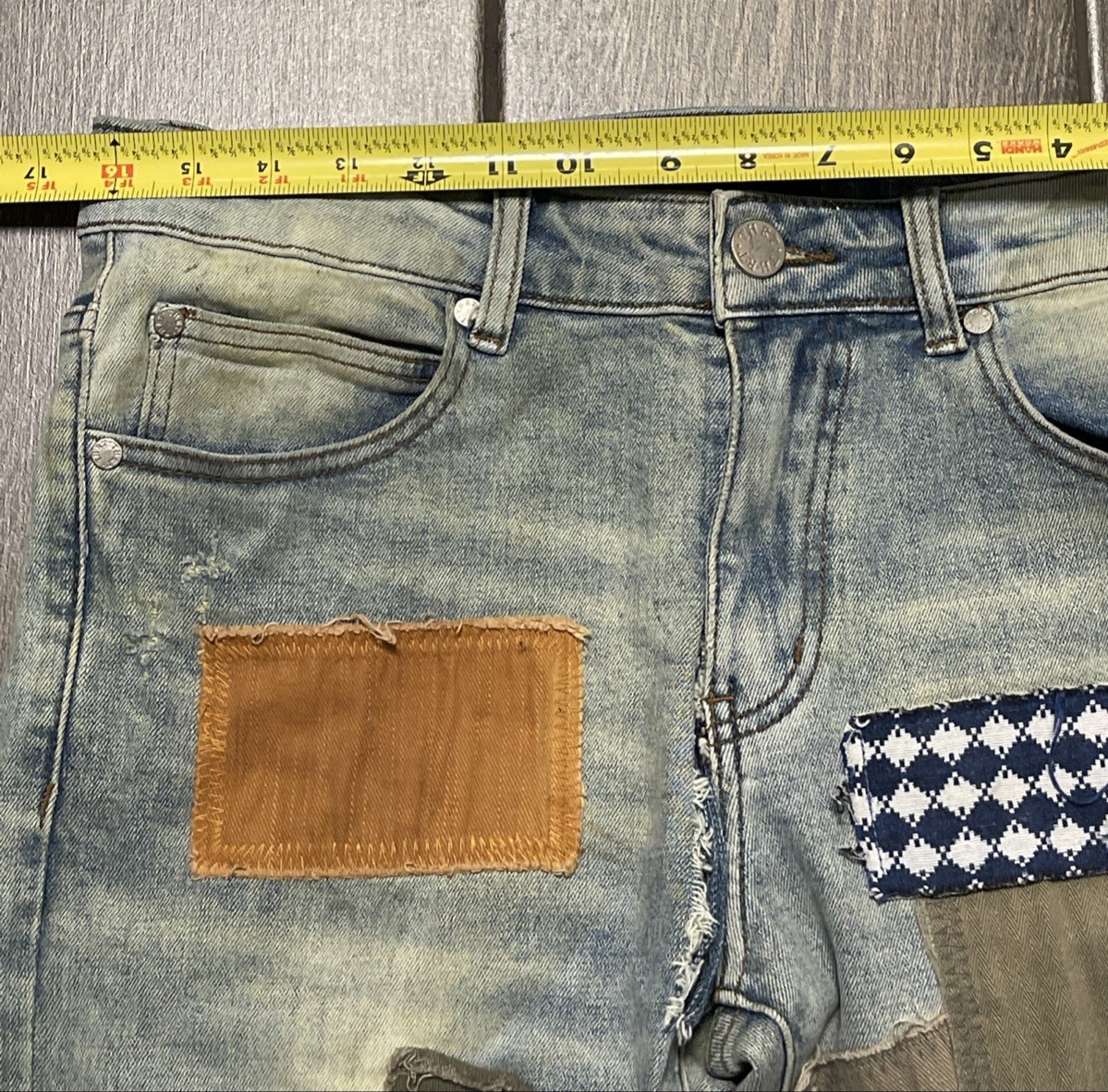 Vintage THRT Patchwork Distressed Denim Jeans Siz… - image 11
