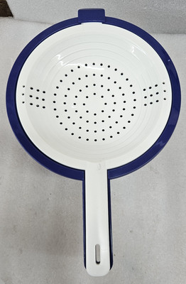 Vintage Tupperware Double Colander set Blue/White