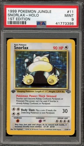 Pokemon Snorlax Jungle 1st Edition Holo Rare #11 PSA 9 Mint