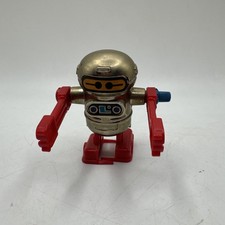 Vintage 1979 Tomy Robot Silver Red Wind Up Toy Tested Working Droid Works