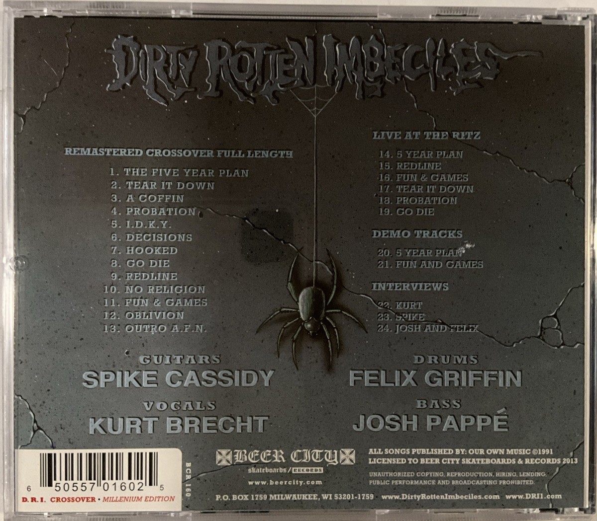 D.R.I. – Crossover · Millenium Edition CD 2010 Beer City [Signed