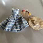 1964 Vintage Barbie Suburban Shopper #969 Outfit Dress Hat Bag