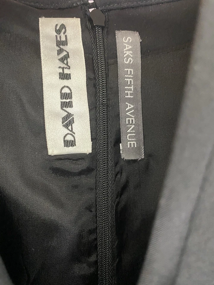 David Hayes Vintage Black Dress 100% Silk Size 16 - Image 3 of 4