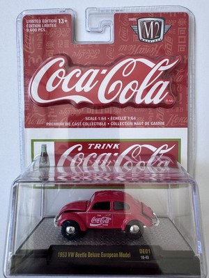 M2 Machines Coca-Cola 1953 VW Beetle Deluxe European Model 1:64 (DE01; 18-43)