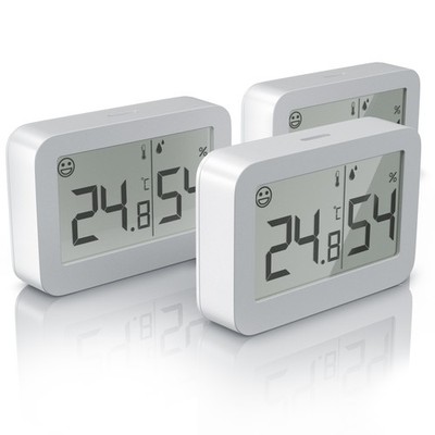 Bearware 3x Thermo-Hygrometer, inkl.Batterie, weiß