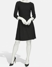 Tommy Hilfiger Women's Black Rib-Knit Fit & Flare Dress Size 18