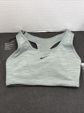 NEW Nike Women's Medium Support Padded Swoosh Sports Bra BV3636 Smoke Grey Small