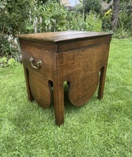Antique Oak Commode Bedside Table Footstool Coffee Table