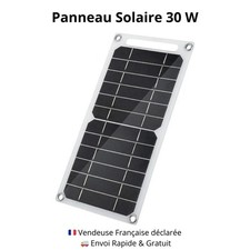 Chargeur Solaire Portable 30W USB Batterie Camping Randonnée Voyage