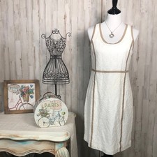 Beautiful Michael Kors Ivory Lace Dress with Tan Accents Size 8