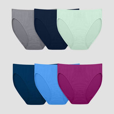Fruit of the Loom Women's 6pk Breathable Micro-Mesh Hi-Cut Underwear size:7/L