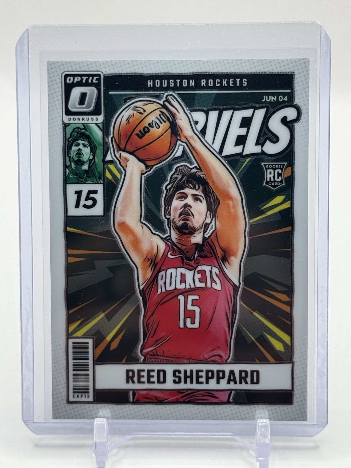 Reed Sheppard 2024-25 Donruss Optic Net Marvels Rookie RC #4 Houston Rockets L55