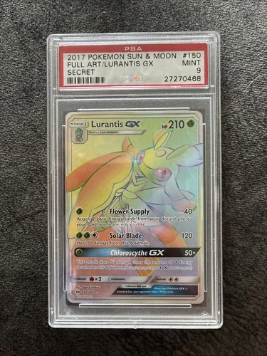 PSA 9 Lurantis 150/149 Sun & Moon 2017 Rainbow Secret Rare Full Art Pokémon Card