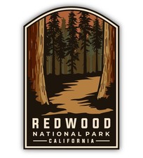 Redwood National Park Emblem Art Cut To Shape Vinyl Sticker