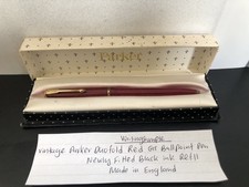Vintage Parker Duofold Red GT Ballpoint Pen With Box & Newly Fitted Refill