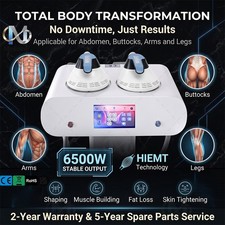 6500W 2 Handles Body Sculpting Muscle Building Fat Reduction Salon Machine