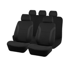 HZEL Car Seat Cover Full Seat, Soft Foam Vehicle Front and Split Bench Black