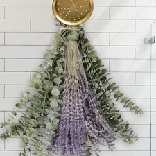 115Pcs Mix Dried Eucalyptus Stems & Lavender Bundle for Shower 17" Natural Real