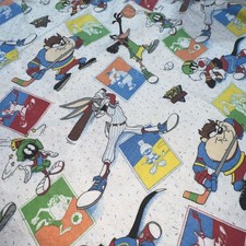 Vintage 1992 Looney Tunes Sports Throw Blanket 70  x 83  Taz Marvin Bugs