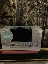 WOMEN  S COZY SLIPPERS WITH MEMORY FOAM BY TOTES SIZE LARGE 8-9 FAUX FUR NEW