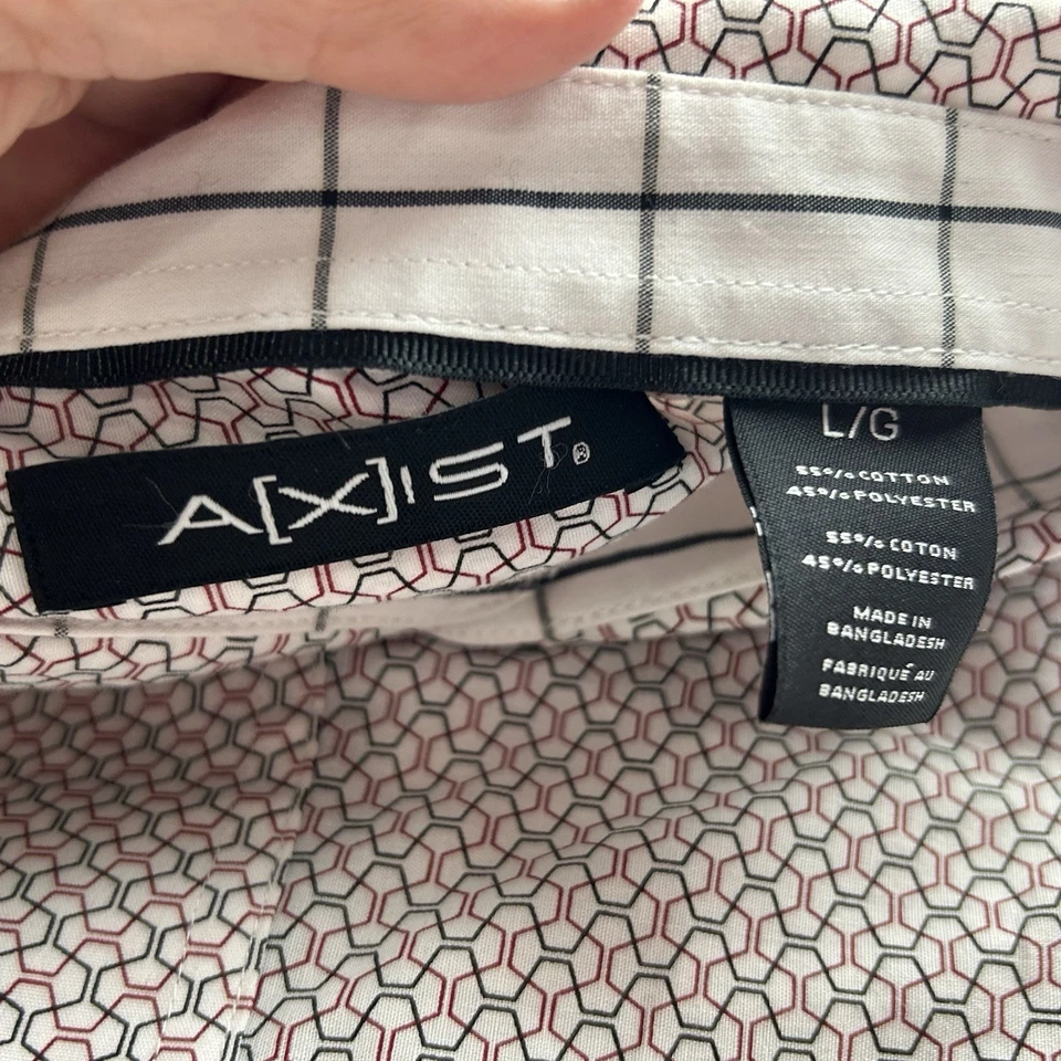 Axist Men's Long Sleeve Striped Dress Shirt Size XL Black & Silver - Image 4 of 4