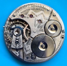 16 SIZE WALTHAM GRADE RIVERSIDE 15 JEWEL POCKET WATCH MOVEMENT KEEPING TIME 