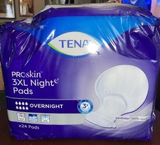 TENA~ ProSkin 3XL Night Pads 3x Morbido 3x Secco 3x Protezione 24 Unisex Pads APERTO