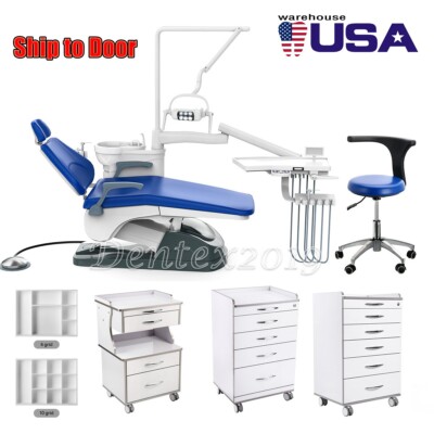  Dental Unit Chair Computer Controlled DC Motor Hard Leather HVE+ Doctor Stool