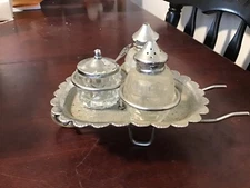 Celtic Quality Silverplate Wheelbarrow Condiment set