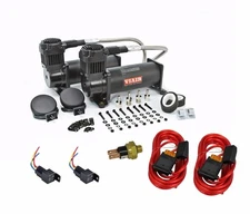 VIAIR 444C DUAL Stealth Black Compressors Relays Pressure Switch Power Cable