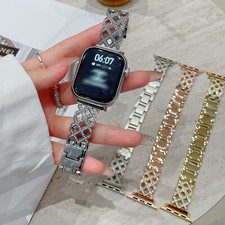 For Apple iWatch 38/40/41/42/44/45/49mm Alloy Diamond Grid Diamond Watch Band