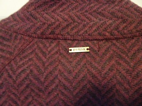 NWT Prana XS Mattea Sweater Womens Plum Funnel Neck Chevron Wool Blend $149 - Picture 9 of 14
